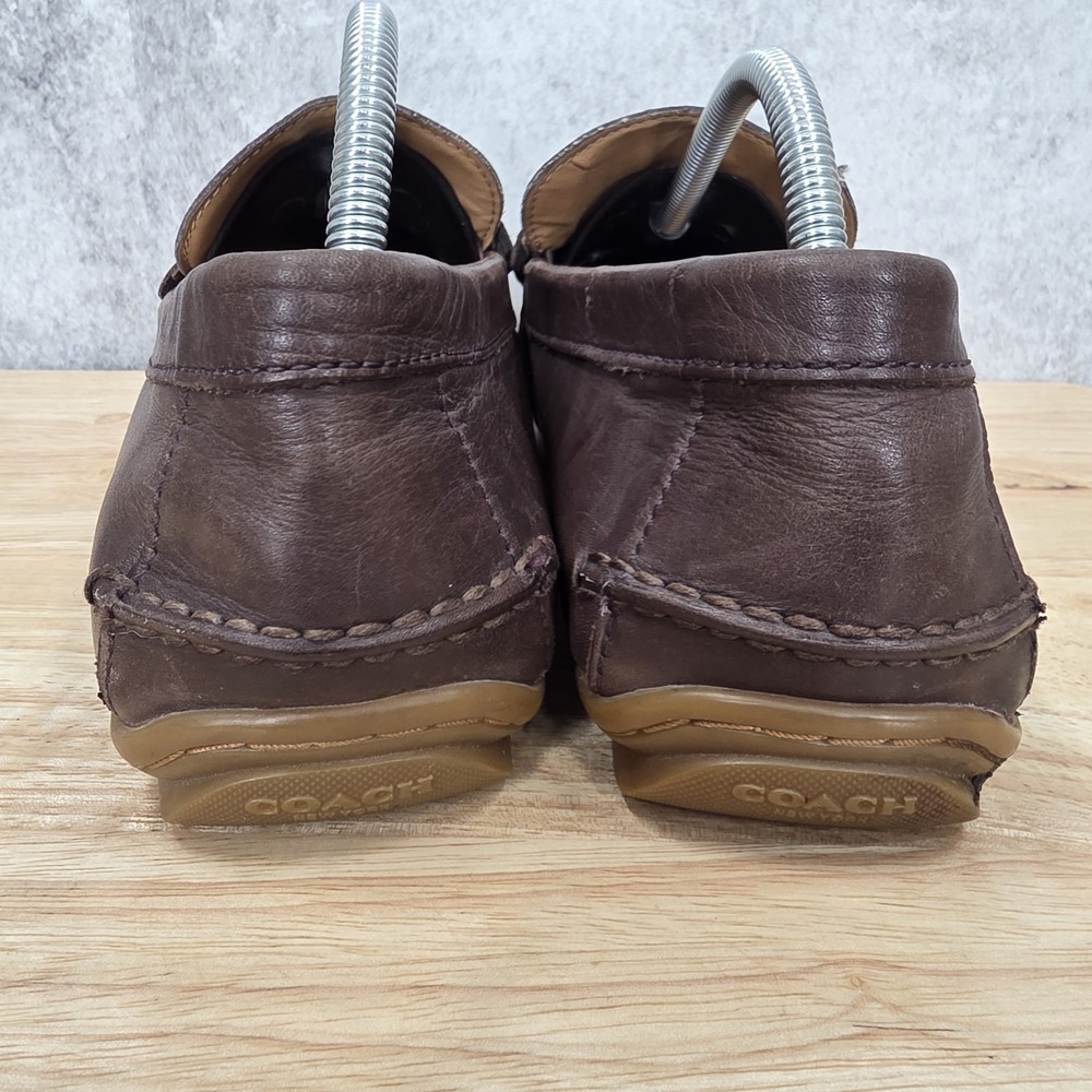 Coach Penny Loafers Mens 10.5 D Mott Driver Brown Leather Slip On Shoes FG2983 - Picture 7 of 12